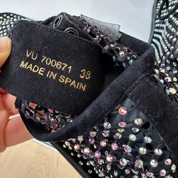 Saint Laurent Rhinestone High-Top Sneakers Black EU 38 New - Picture 8 of 8